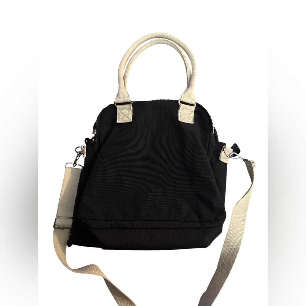 Kipling black and canvas straps tote bag and convertible crossbody & clip wallet - Picture 3 of 11